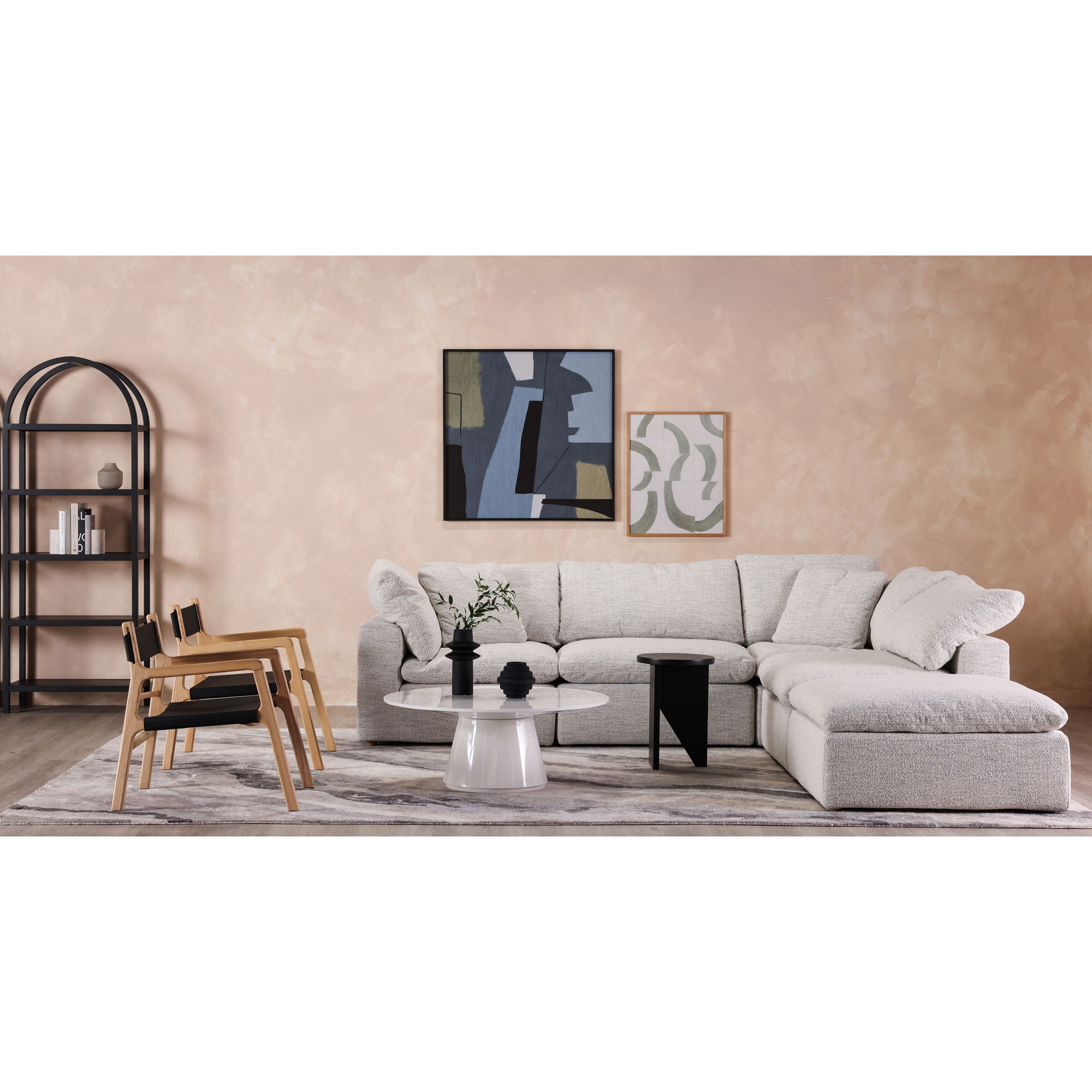 Clay Dream Modular Sectional Coastside Sand, Sectional Sofa by Moe's Home, 133.5" width x 32" height x 133.5" depth View 8