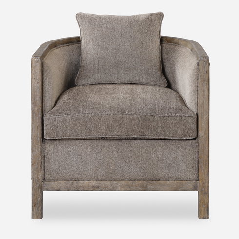 Viaggio Gray Chenille Accent Chair
