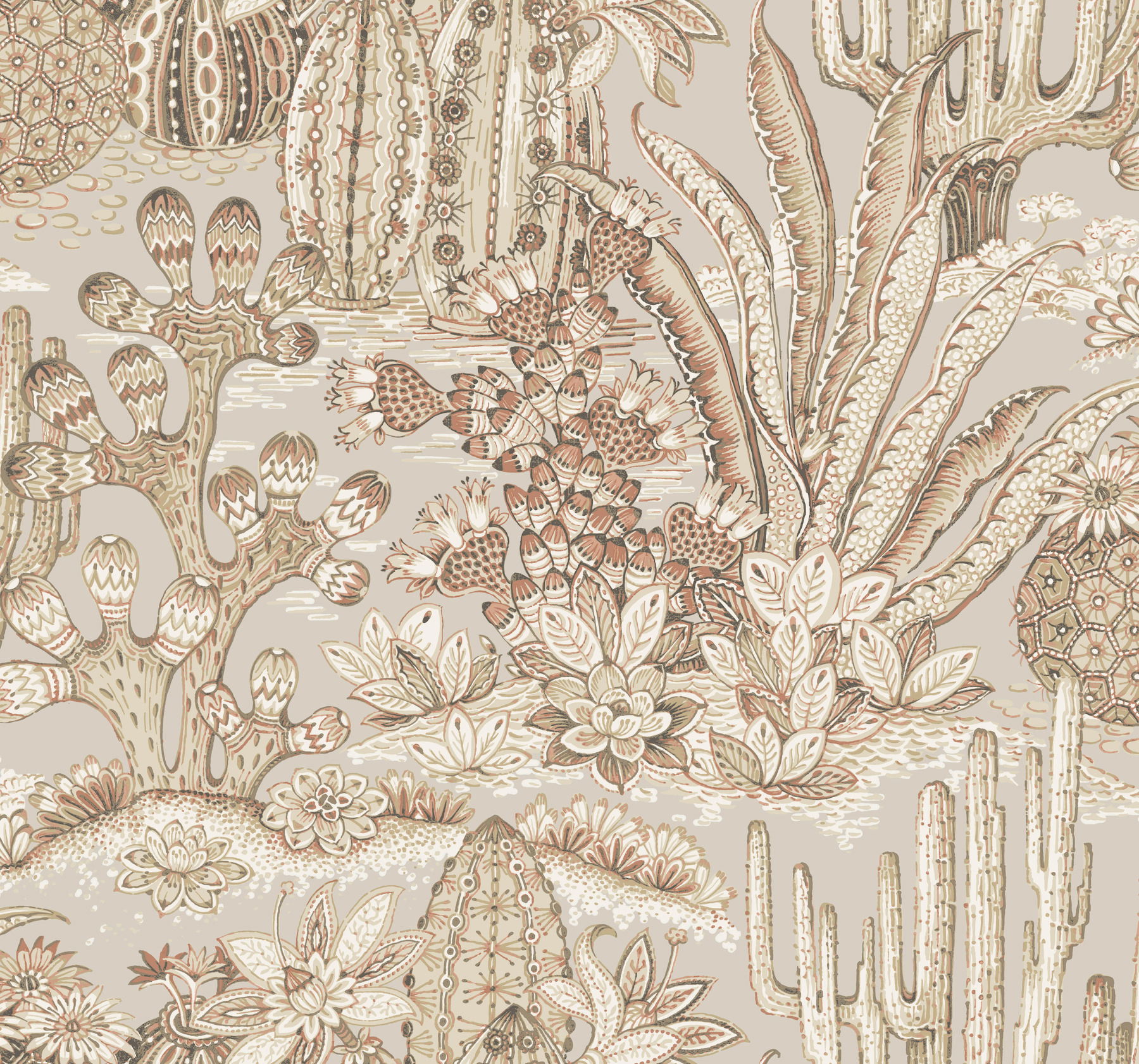 Lotus Land Cacti Baked Clay Wallpaper large image 