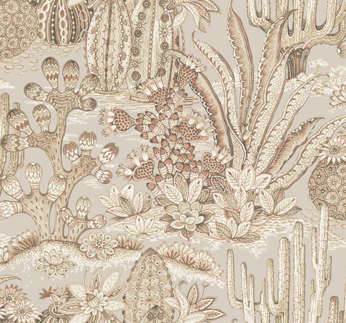 Lotus Land Cacti Baked Clay Wallpaper