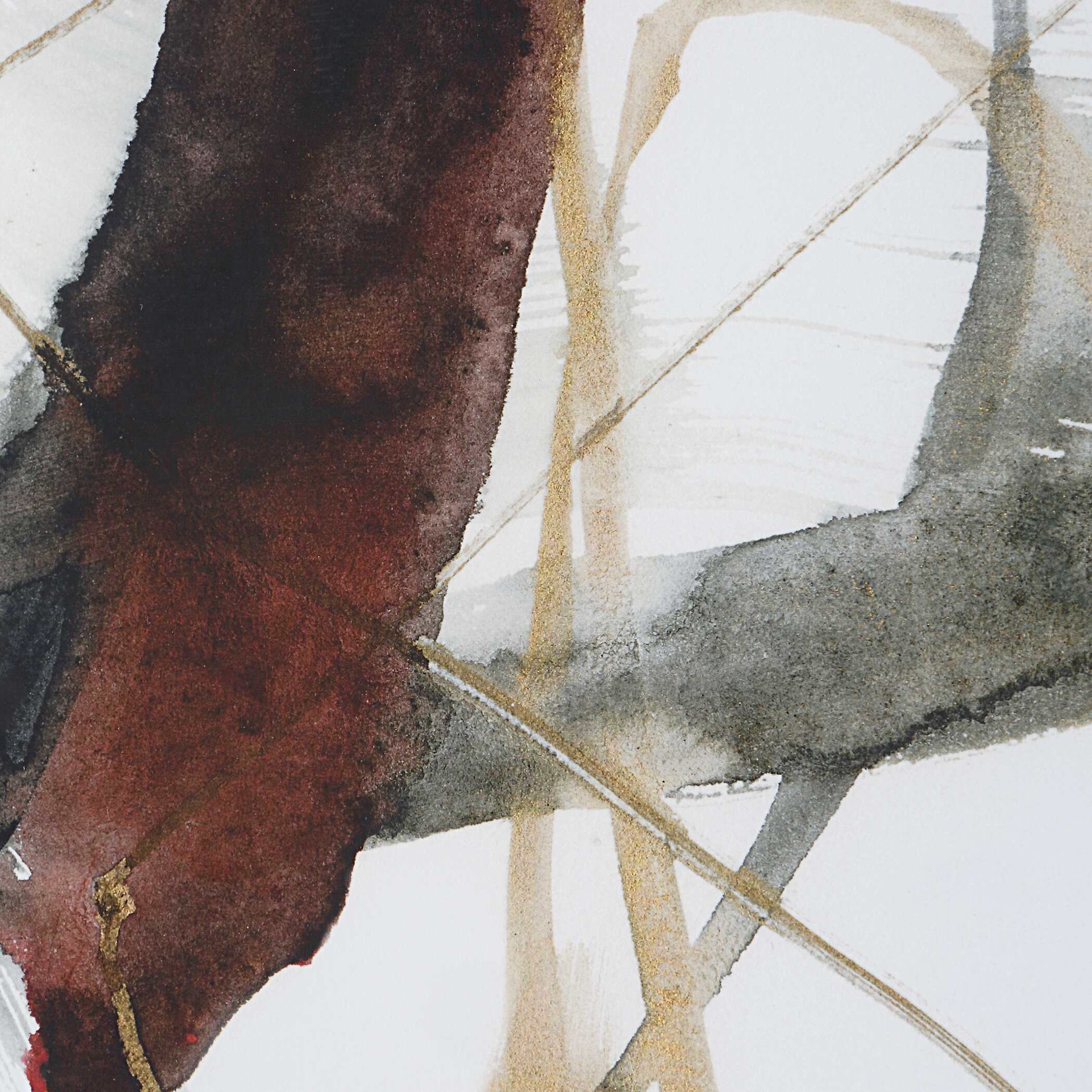 Burgundy Interjection Abstract Prints Set/2 large image 