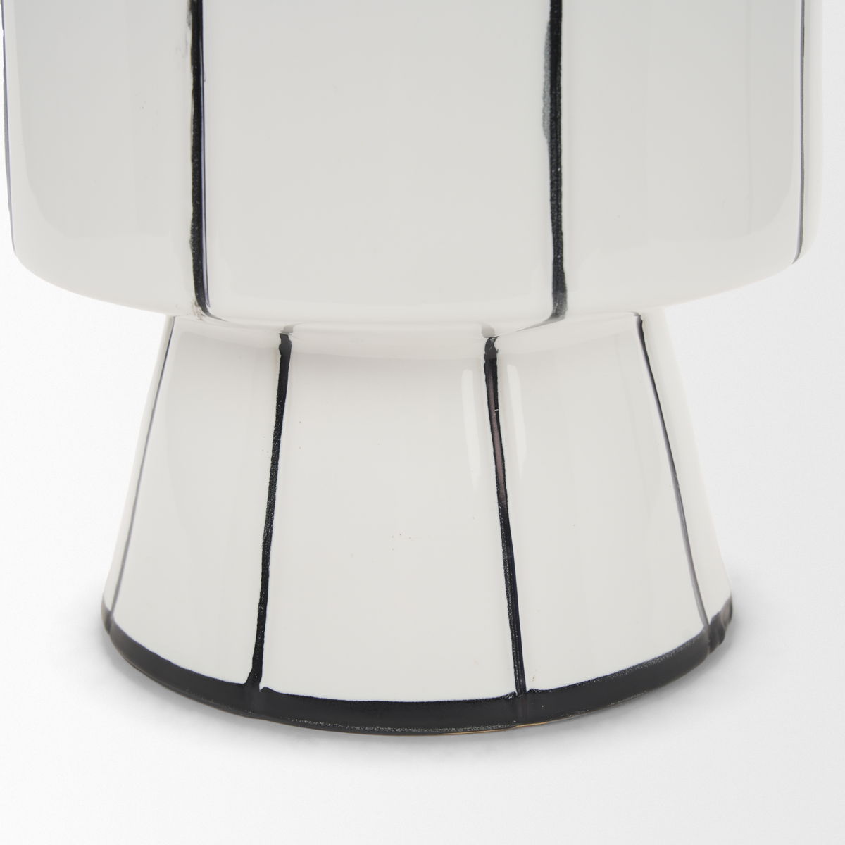 Dinah Small White with Black Stripes  Ceramic Vase, by Mercana, 8.07" length x 8.07" width x 12.99" height View 10