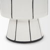 Dinah Small White with Black Stripes  Ceramic Vase, by Mercana, 8.07" length x 8.07" width x 12.99" height thumbnail 10