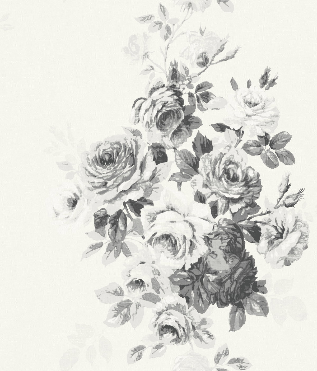 Magnolia Home Tea Rose White & Black Peel & Stick Wallpaper, by York Wall, 20' length x 1'8.5" width x 0.02" depth