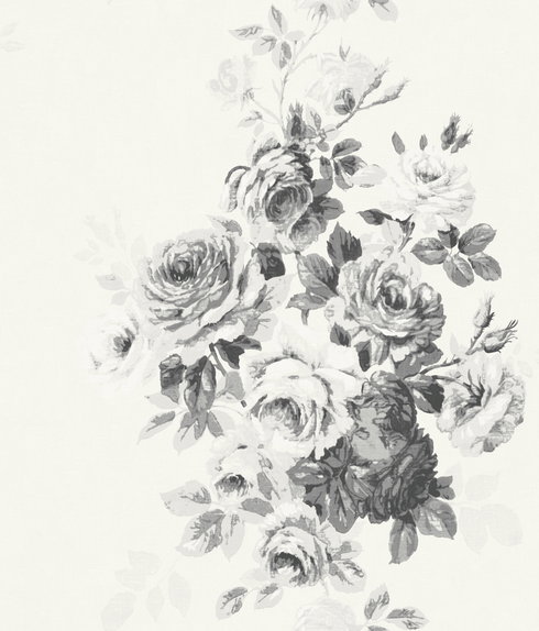 Magnolia Home Tea Rose White & Black Peel & Stick Wallpaper