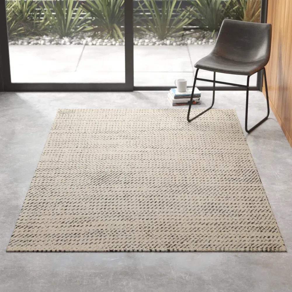 Handmade Jute White/Black Area Rug large image 