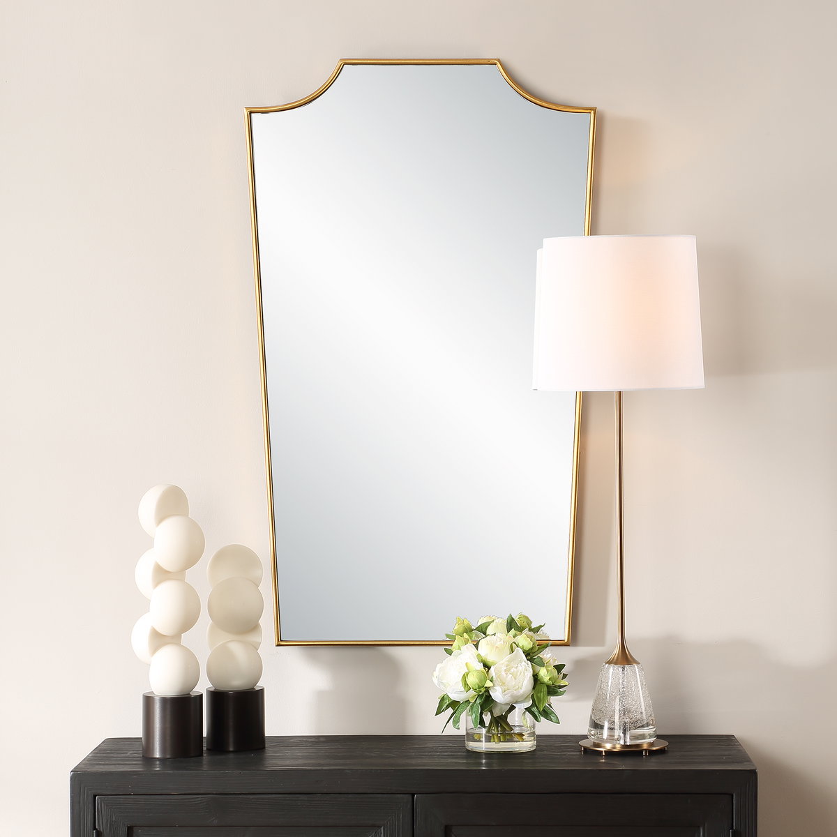 Demure Antique Gold Mirror, by Uttermost, 24" width x 40" height x 0.75" depth View 2