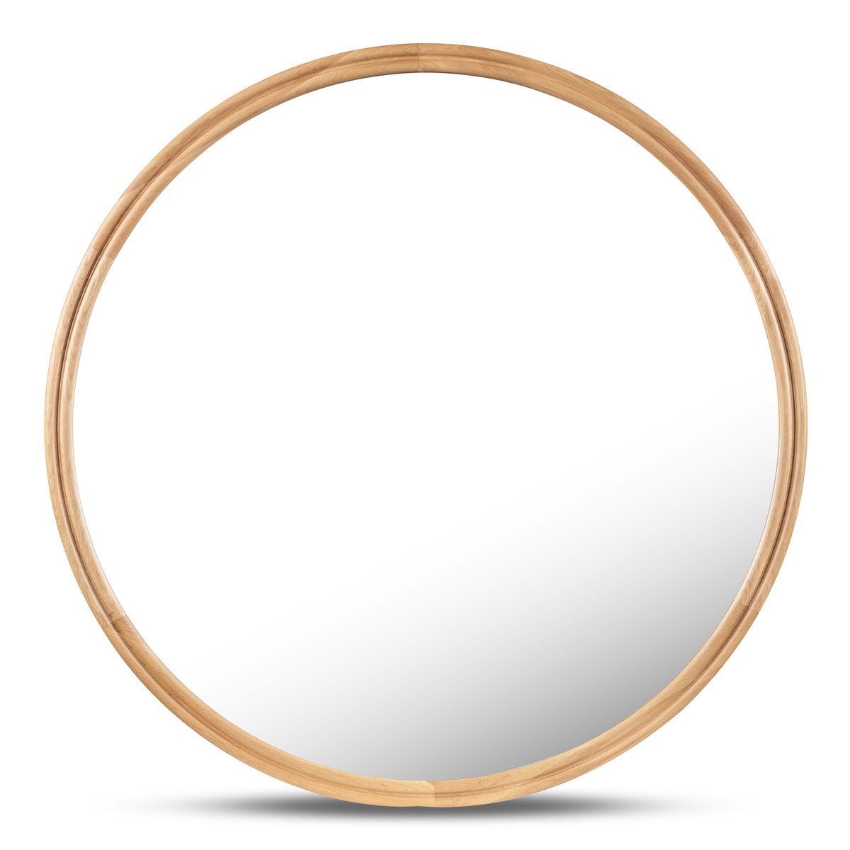 Alcott Round Mirror Small Oak, by Moe's Home, 36" width x 36" height x 1.06" depth View 1