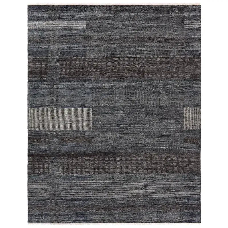 Jaipur Living Edern CEN01 Handknotted Stripes Black Area Rug (9'x12') large image 