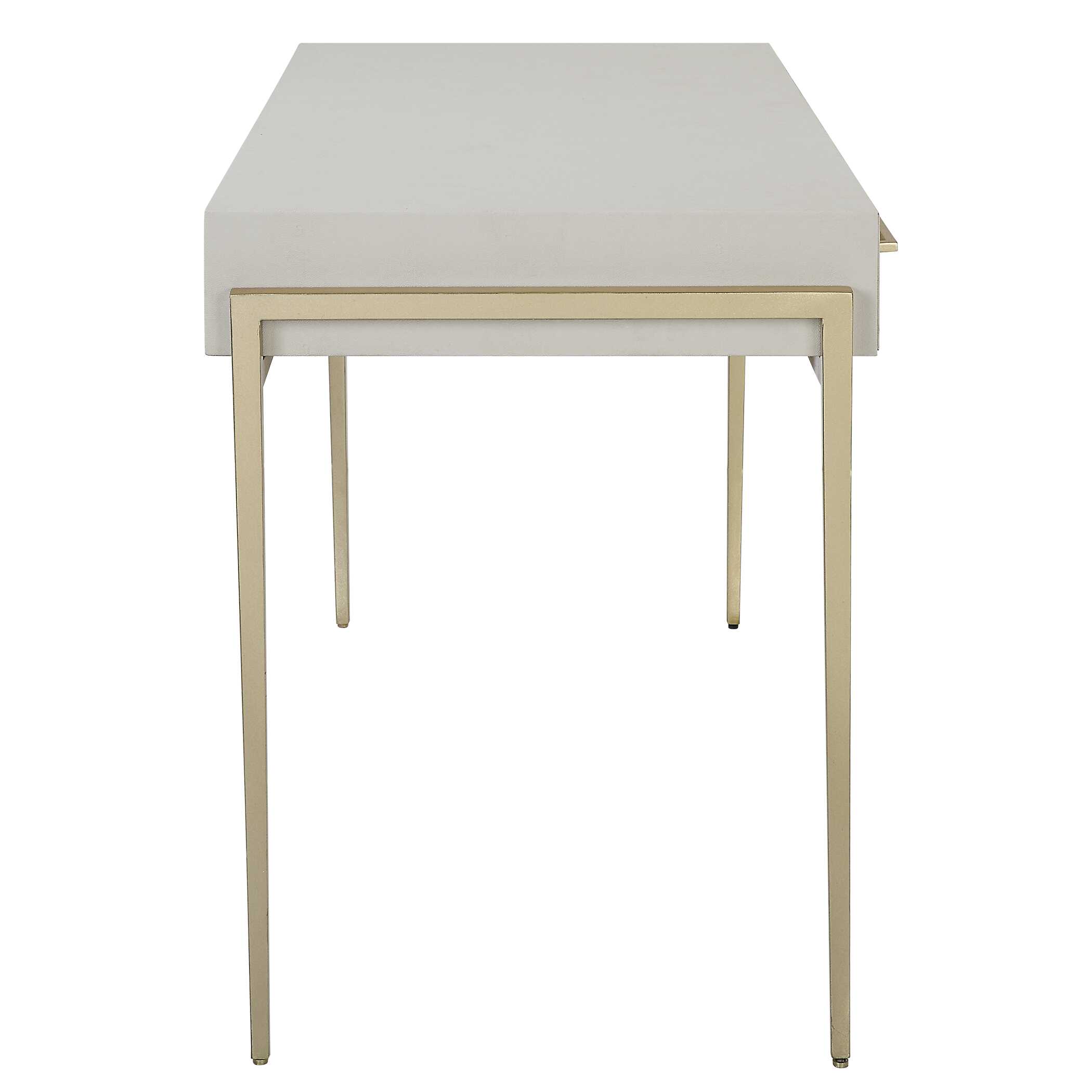 Jewel Modern White Desk, Furniture by Uttermost, 48" width x 30" height x 22" depth View 6