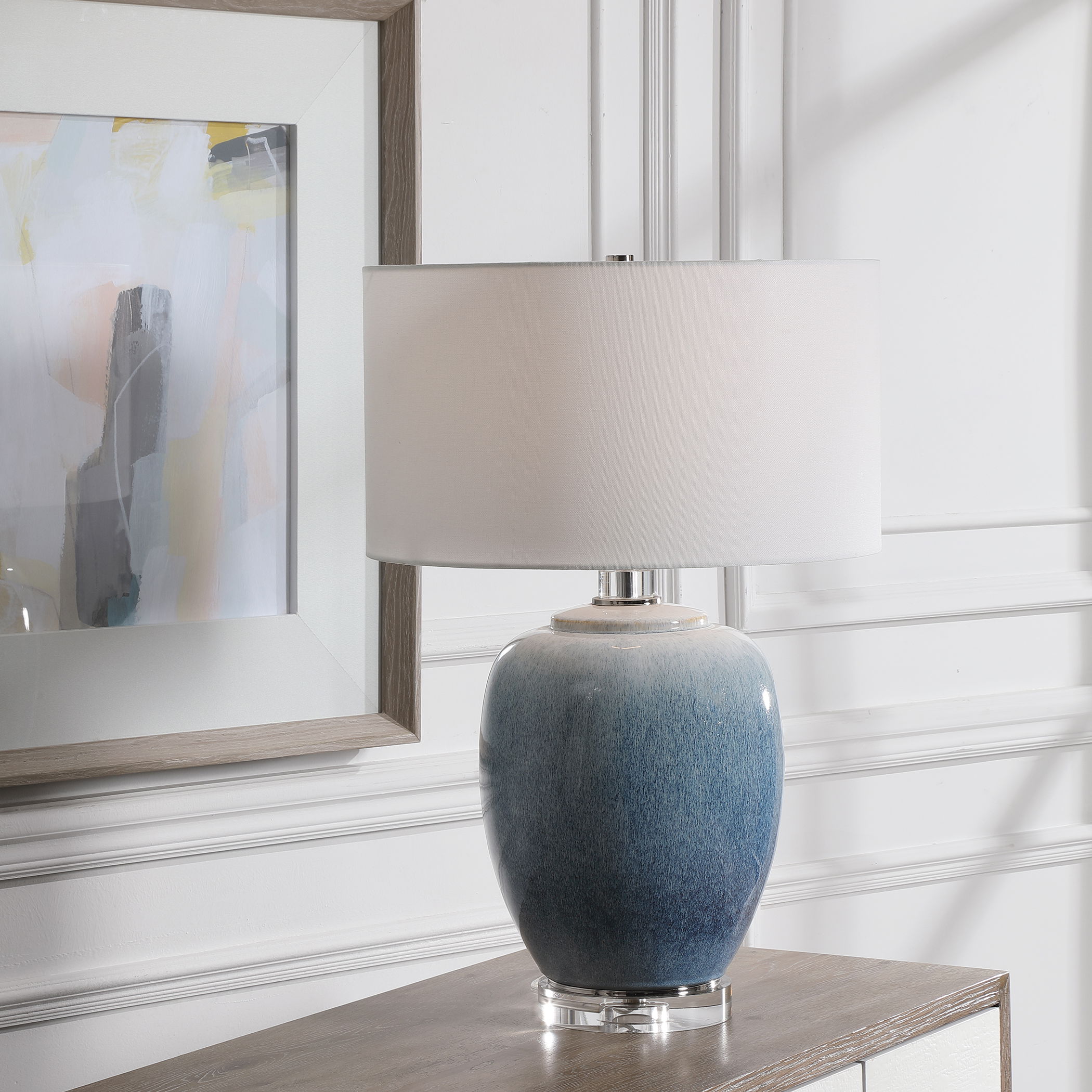 Blue Waters Ceramic Table Lamp large image 