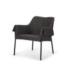 Brently Accent Chair with Gray Fabric & Matte Black Metal Legs thumbnail 0