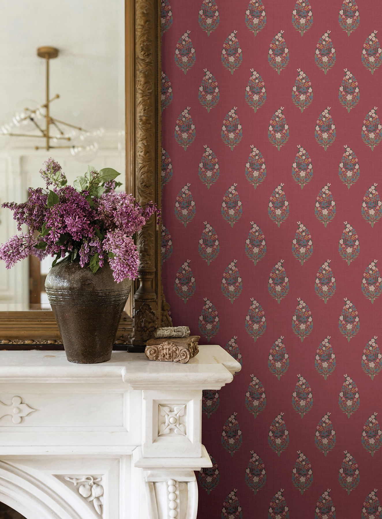 Paisley Burgundy Wallpaper large image 