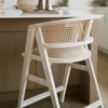 Tabitha Low Back 26.75in Seat Counter Stool | Beige Fabric with Wood, Counter & Bar Stool by Mercana, 23.25" length x 22" width x 36.75" height thumbnail 4