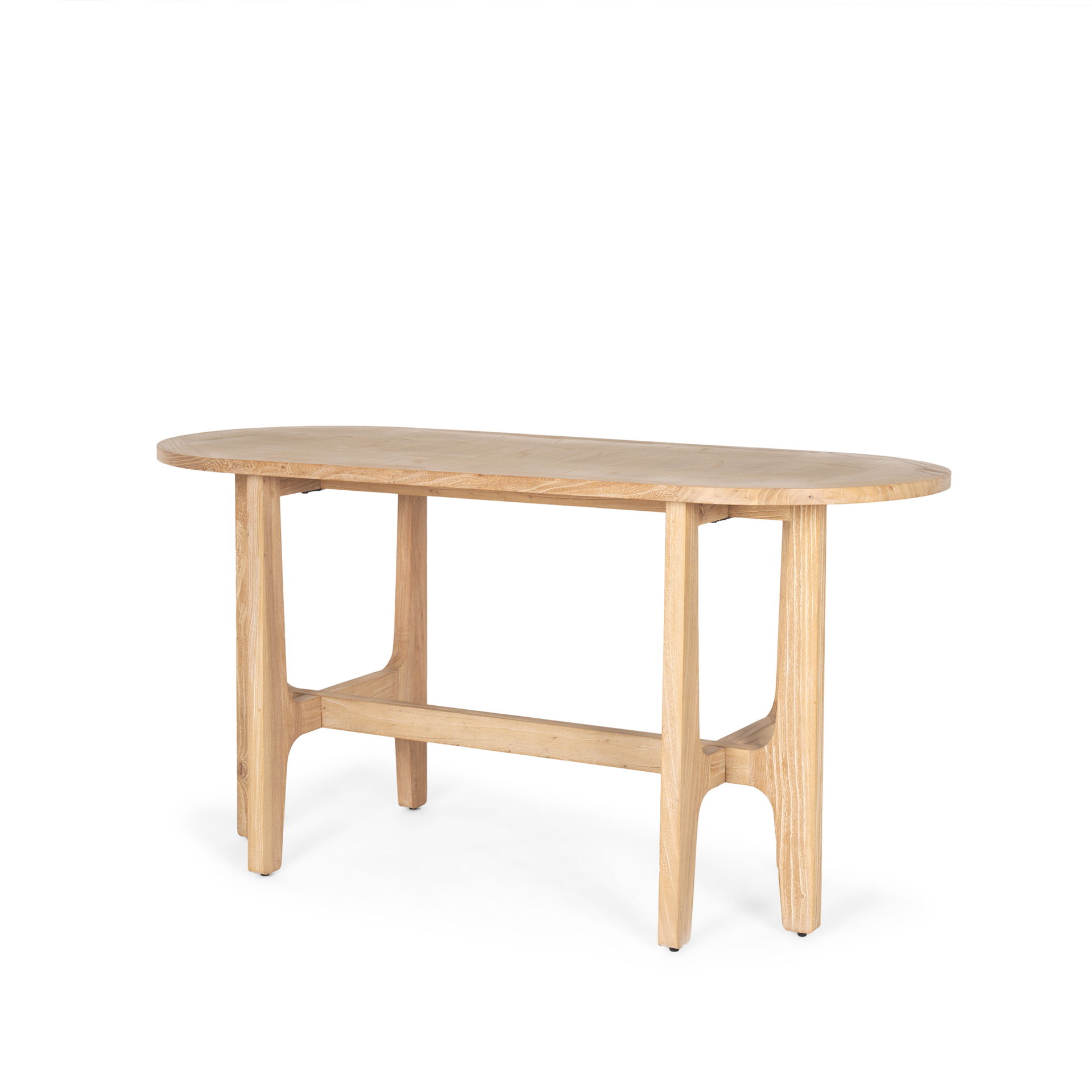 Taylin Light Brown Solid Wood Desk, by Mercana, 59.8" length x 25.6" width x 30" height View 1