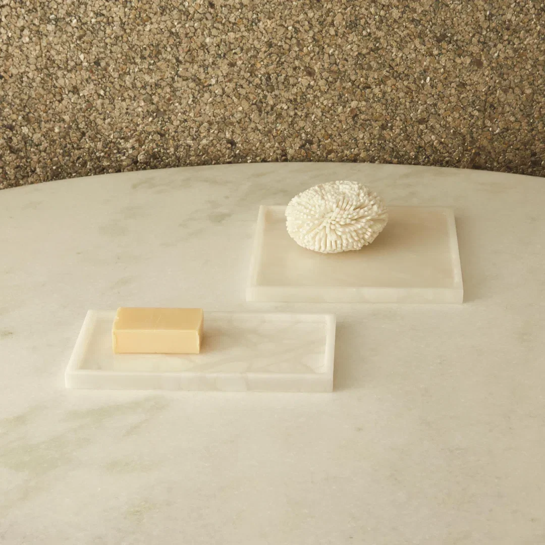 Alabaster Rectangular Plateau, Bath Accessorie by Studio A Home, 9.25" width x 0.5" height x 5" depth View 4