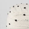 Amaira  Cream/Black/White patterned Wool and Cotton Pouf, Ottoman by Mercana, 16" length x 16" width x 16" height thumbnail 6