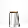 Seagram Backless 25.6in Seat Counter Stool | Brown Wood with Black Metal, Counter & Bar Stool by Mercana, 20" length x 18" width x 25.6" height thumbnail 4