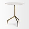 Serre Marble Top 3 Prong Gold Metal Base End Table thumbnail 4