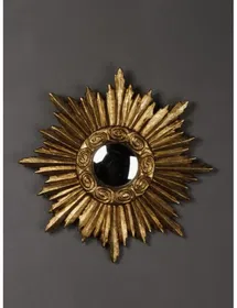 Online Designer Hallway/Entry Reyniel Sunburst Mini Dramatic Gold Mirror Round Small Wall Mirror