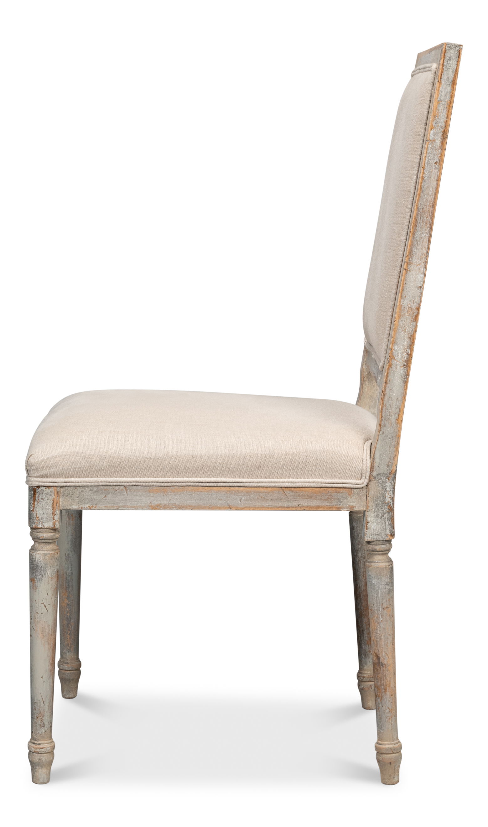 Square Back Side Chair,Grey Oak,Flax, Dining Chair by Sarreid, 20" length x 20" width x 40" height View 10