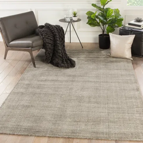 Phase Solid Hand-Woven Taupe Area Rug