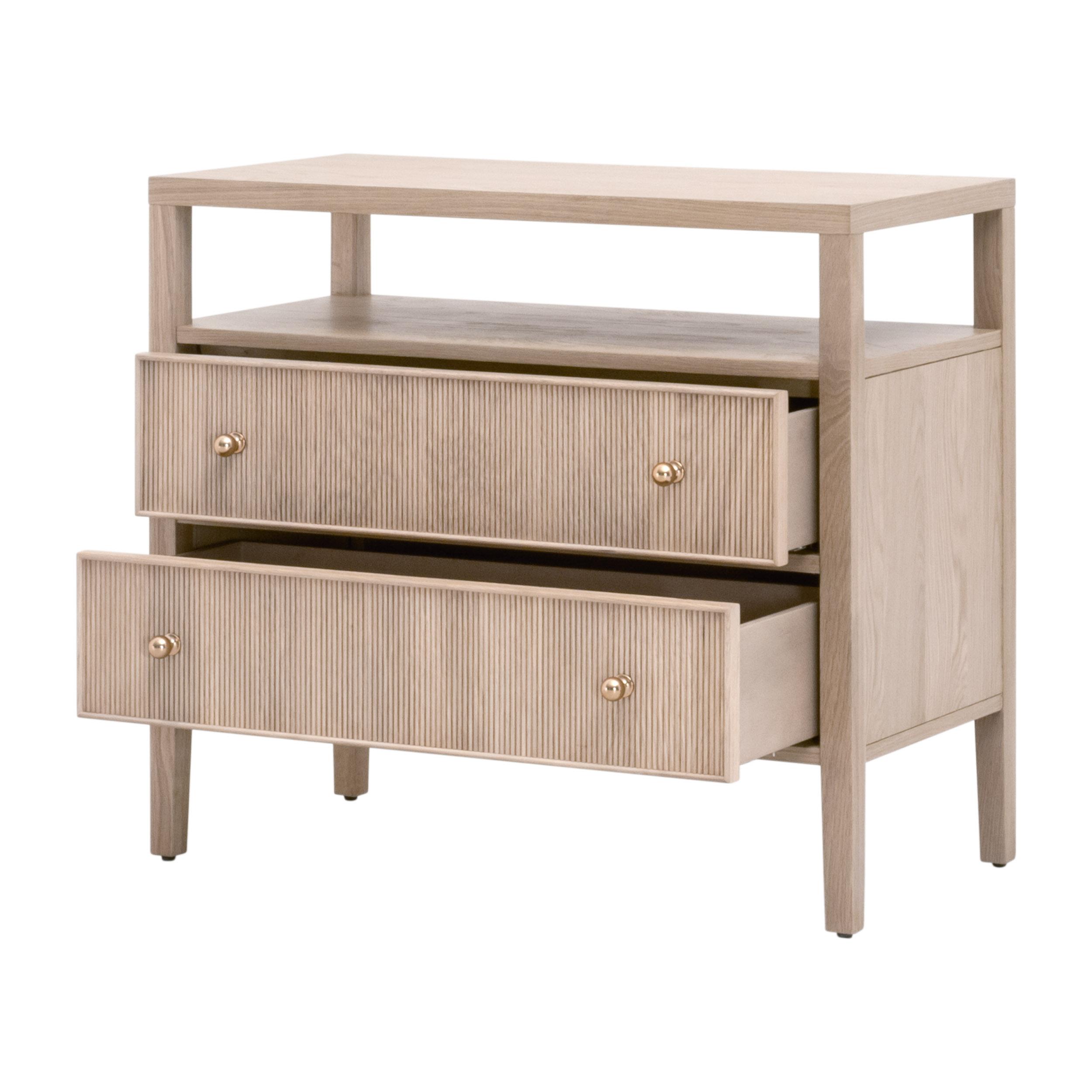 Highland Open Shelf 2-Drawer Nightstand, by Essentials for Living, 34" width x 30" height x 17" depth View 4