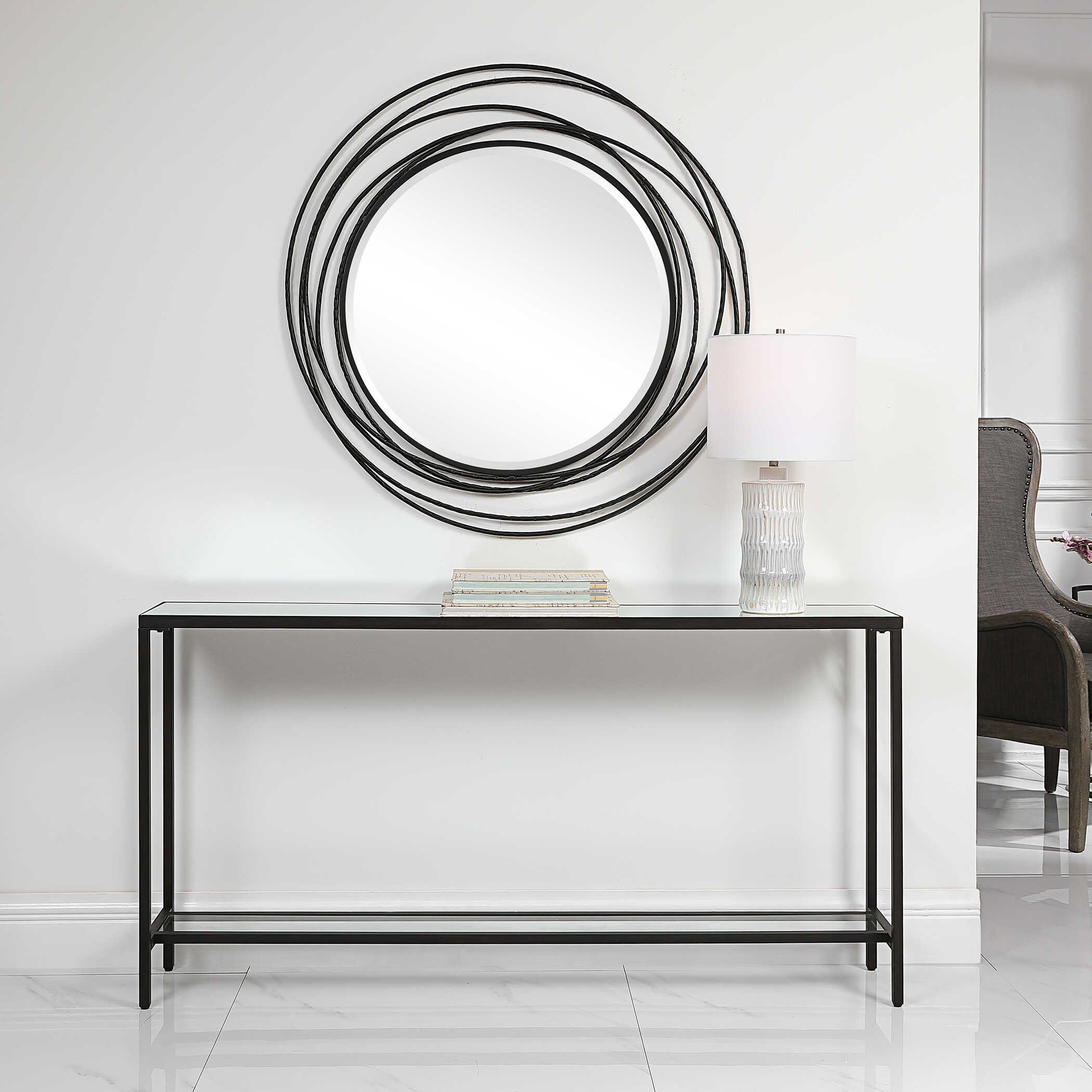 Hayley Black Console Table large image 