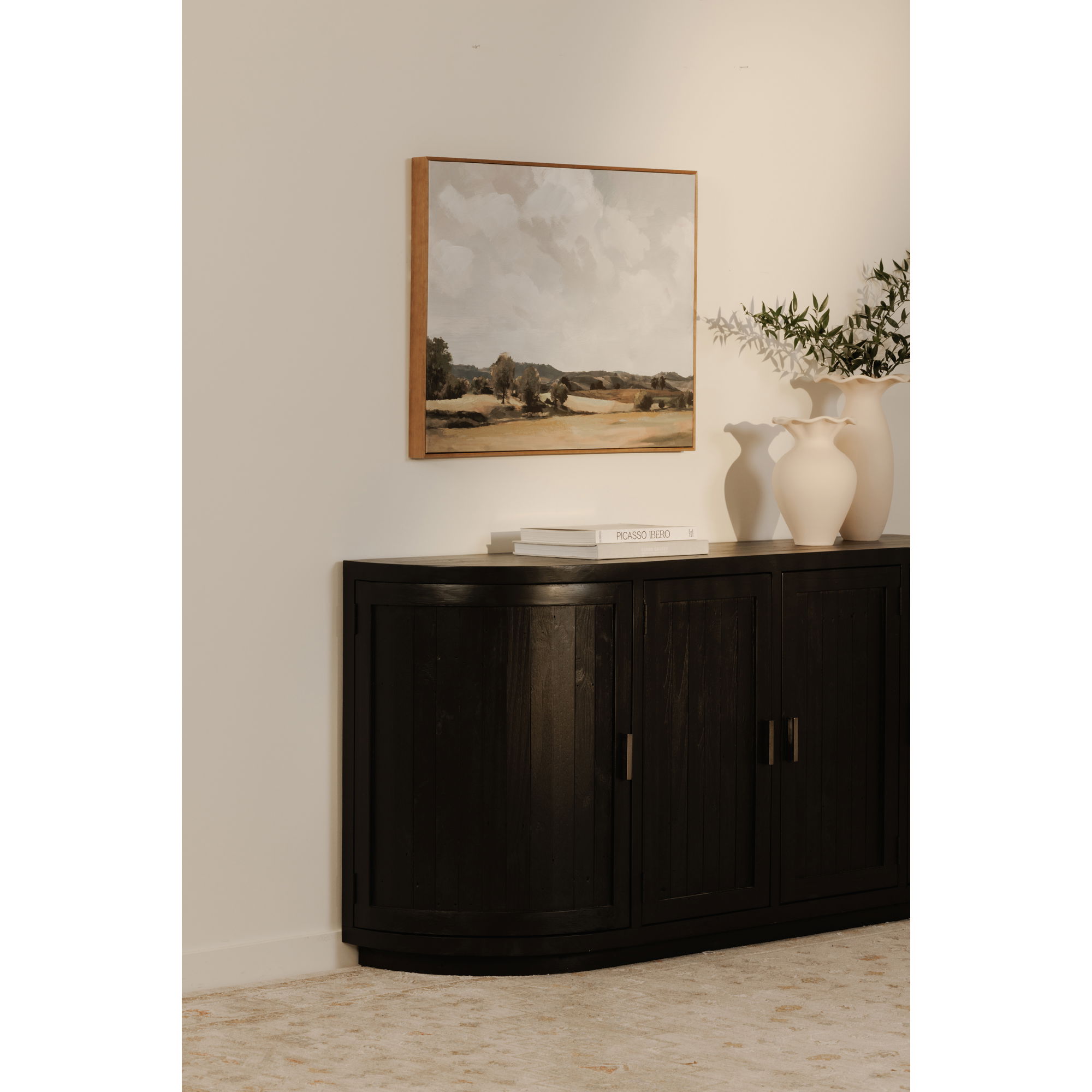 Nicola Sideboard Black, Cabinets & Sideboard by Moe's Home, 71" width x 35" height x 17.7" depth View 11