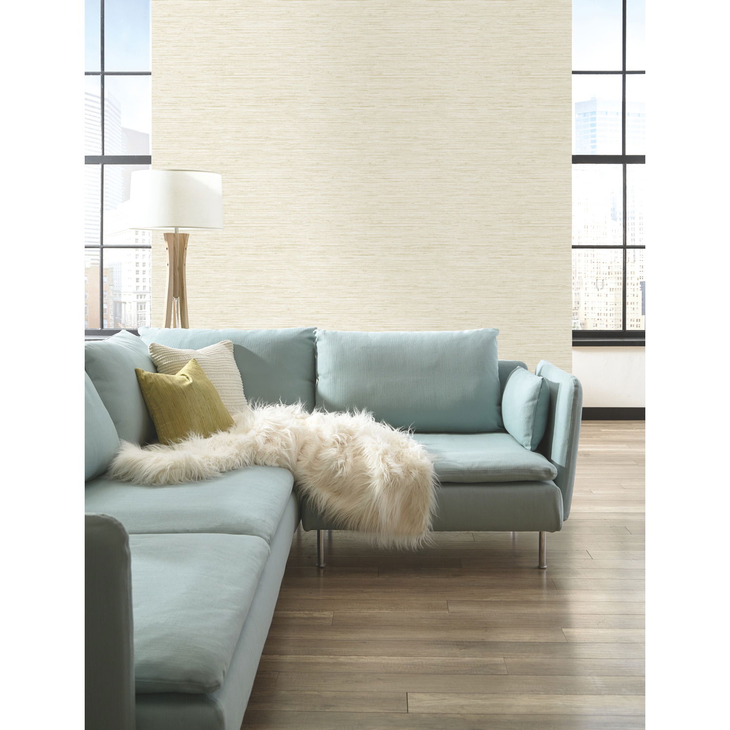 Grasscloth White Wallpaper large image 
