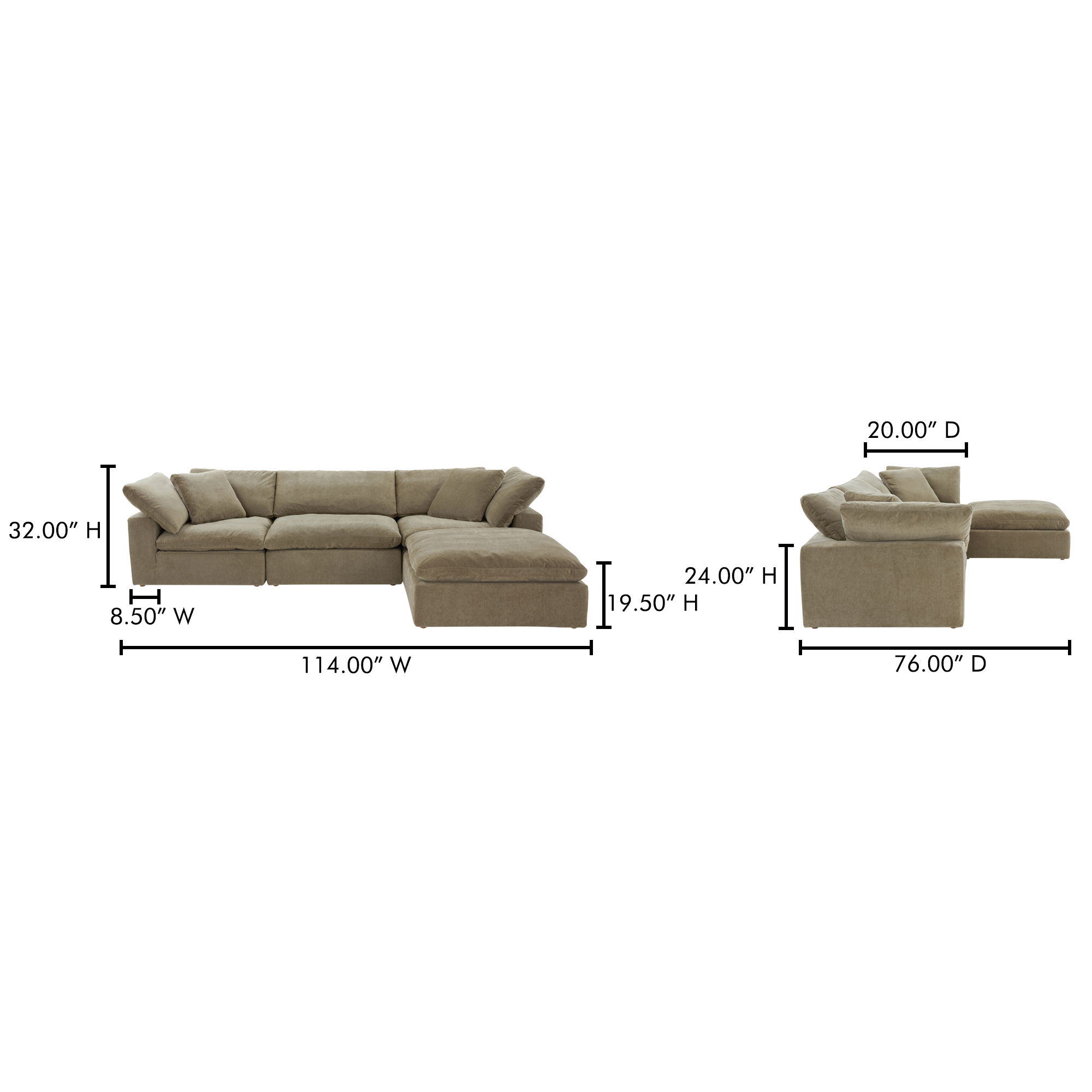 Terra Lounge Modular Sectional Desert Sage large image 