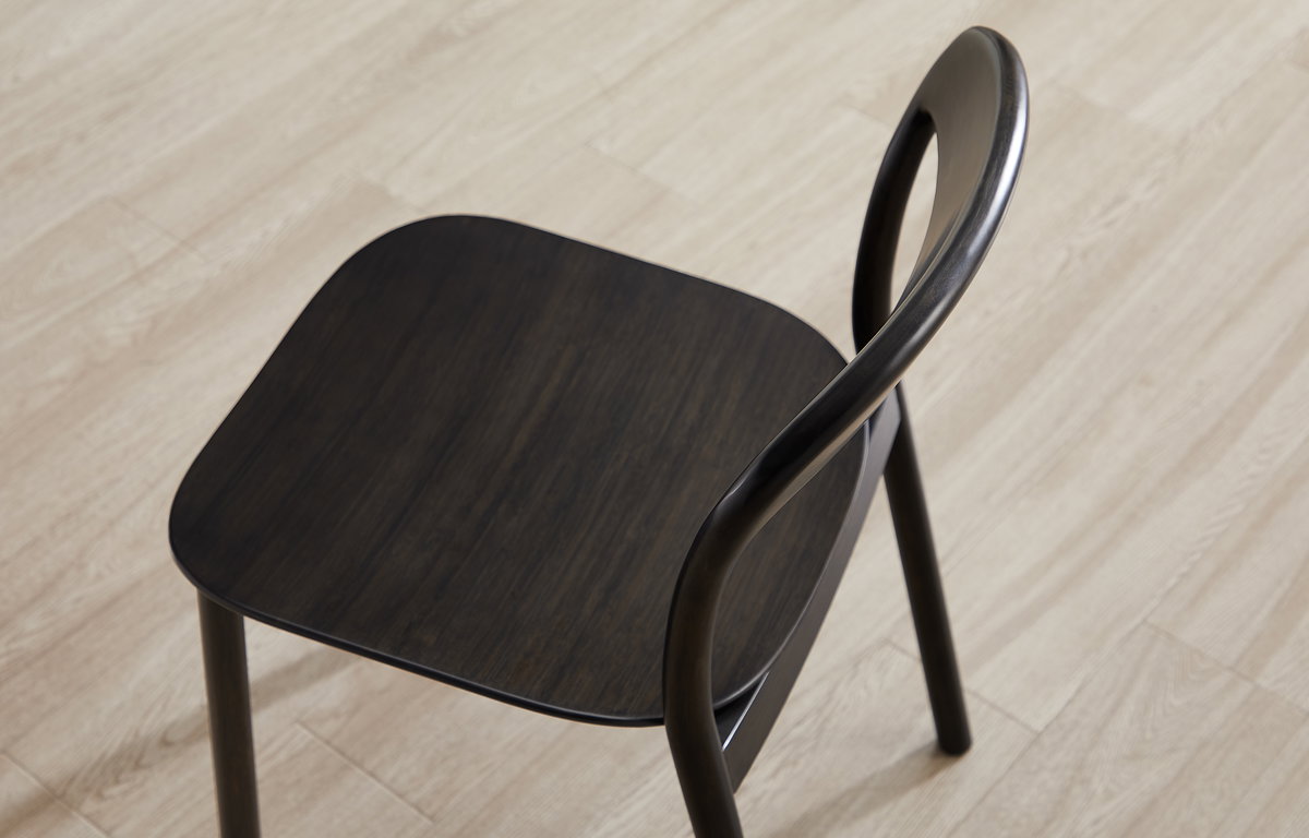 Hanna Chair Bamboo seat, Caviar, Dining Chair by Greenington, 18.19" length x 21.42" width x 30.75" height View 19