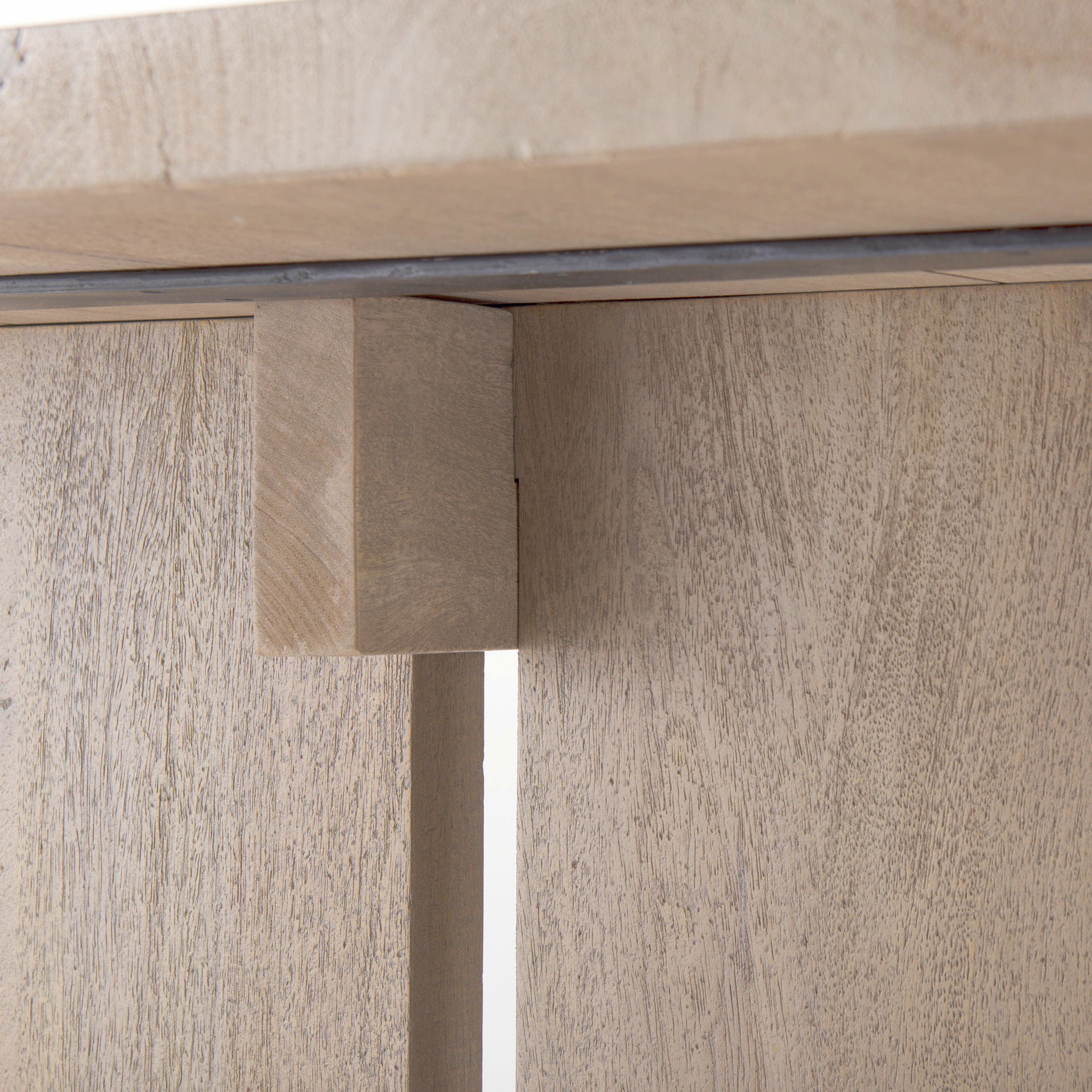 Aida 84L Light Gray Wood Dining Table large image 