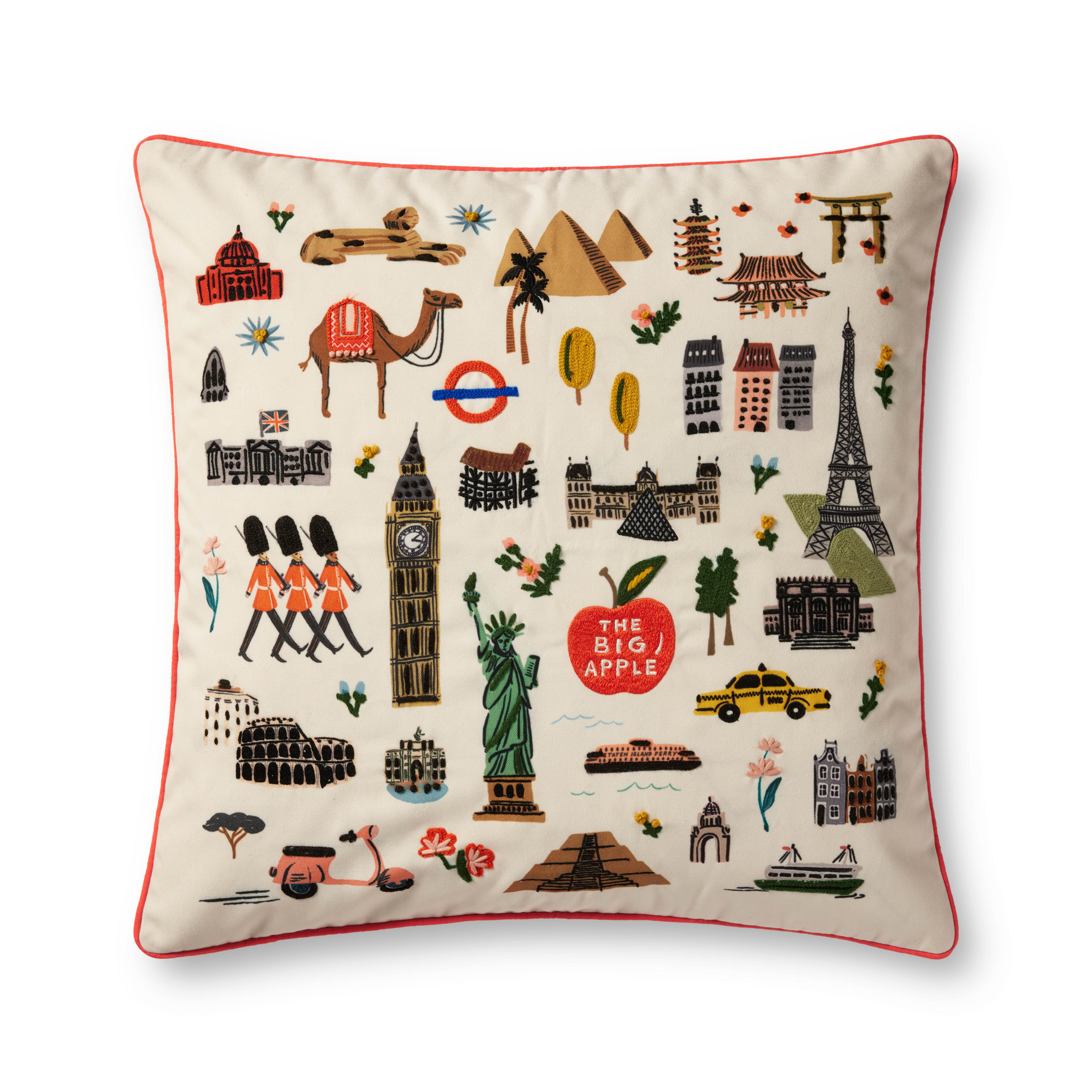 Rifle Paper Co. x Loloi Pillows Pillow, Decorative Pillow, 22" length x 22" width