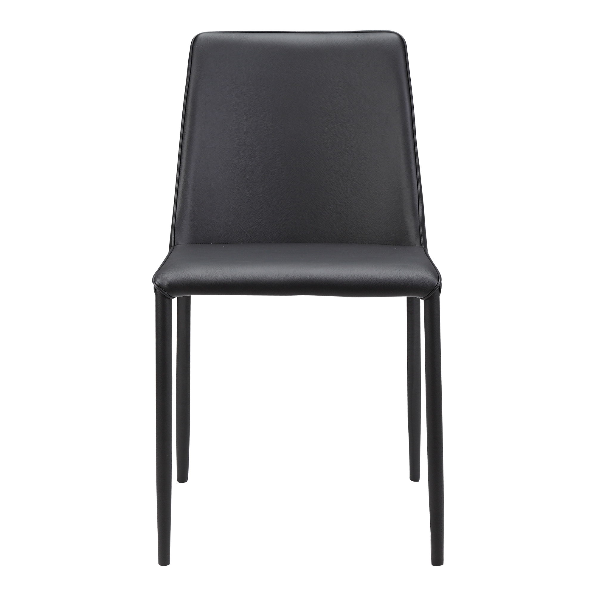 Nora Dining Chair Black Vegan Leather - Set Of Two, by Moe's Home, 17.75" width x 32" height x 22" depth View 4