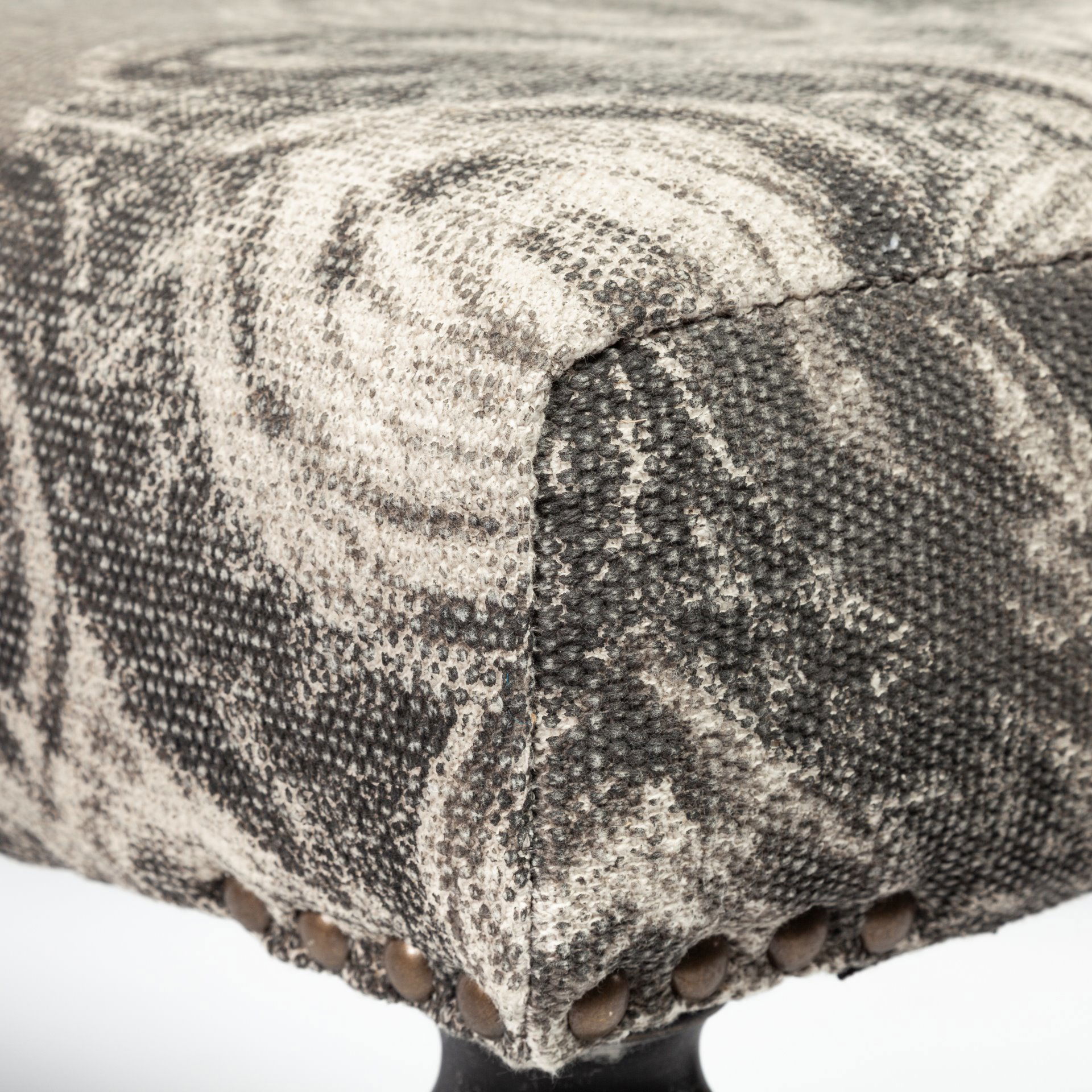 Alhambra 55L x 14W Upholstered Gray Seat with Black Wood Legs Accent Bench large image 