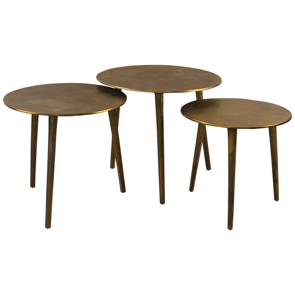 Kasai Gold Coffee Tables Set/3, by Uttermost, 18" width x 16.5" height x 18" depth View 1