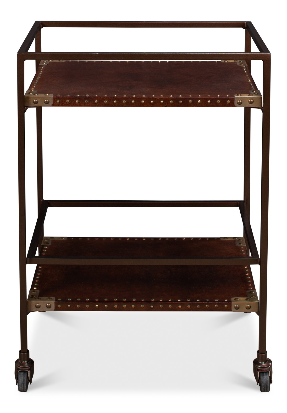 Trolley Side Table, by Sarreid, 1'2" length x 1'6" width x 2'1" height View 2