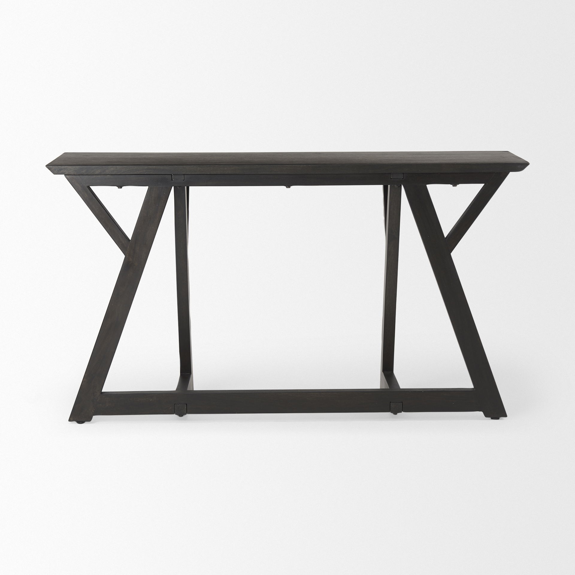Jennings  Dark Brown Wood Console Table, by Mercana, 54" length x 16" width x 29.5" height View 5