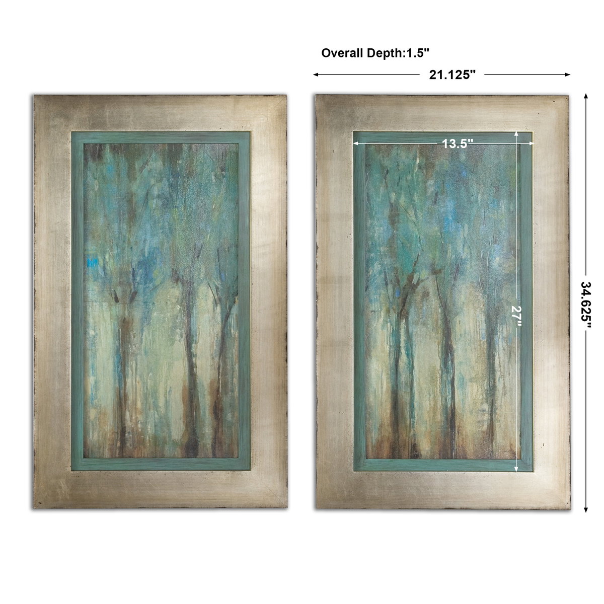 Whispering Wind Framed Art Set/2, by Uttermost, 1'9.12" width x 2'10.62" height x 1.5" depth View 3