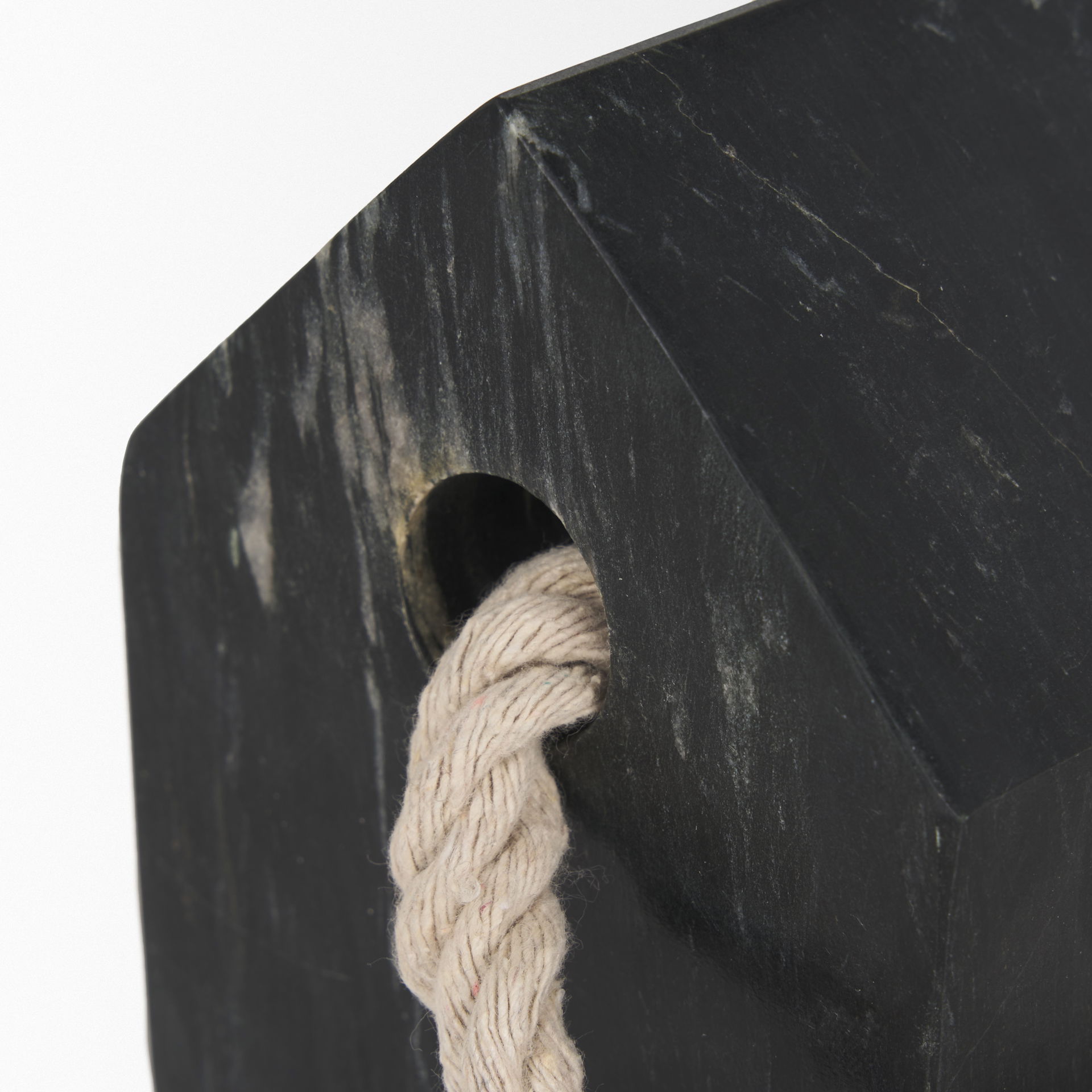 Raena Black Marble House Door Stopper large image 