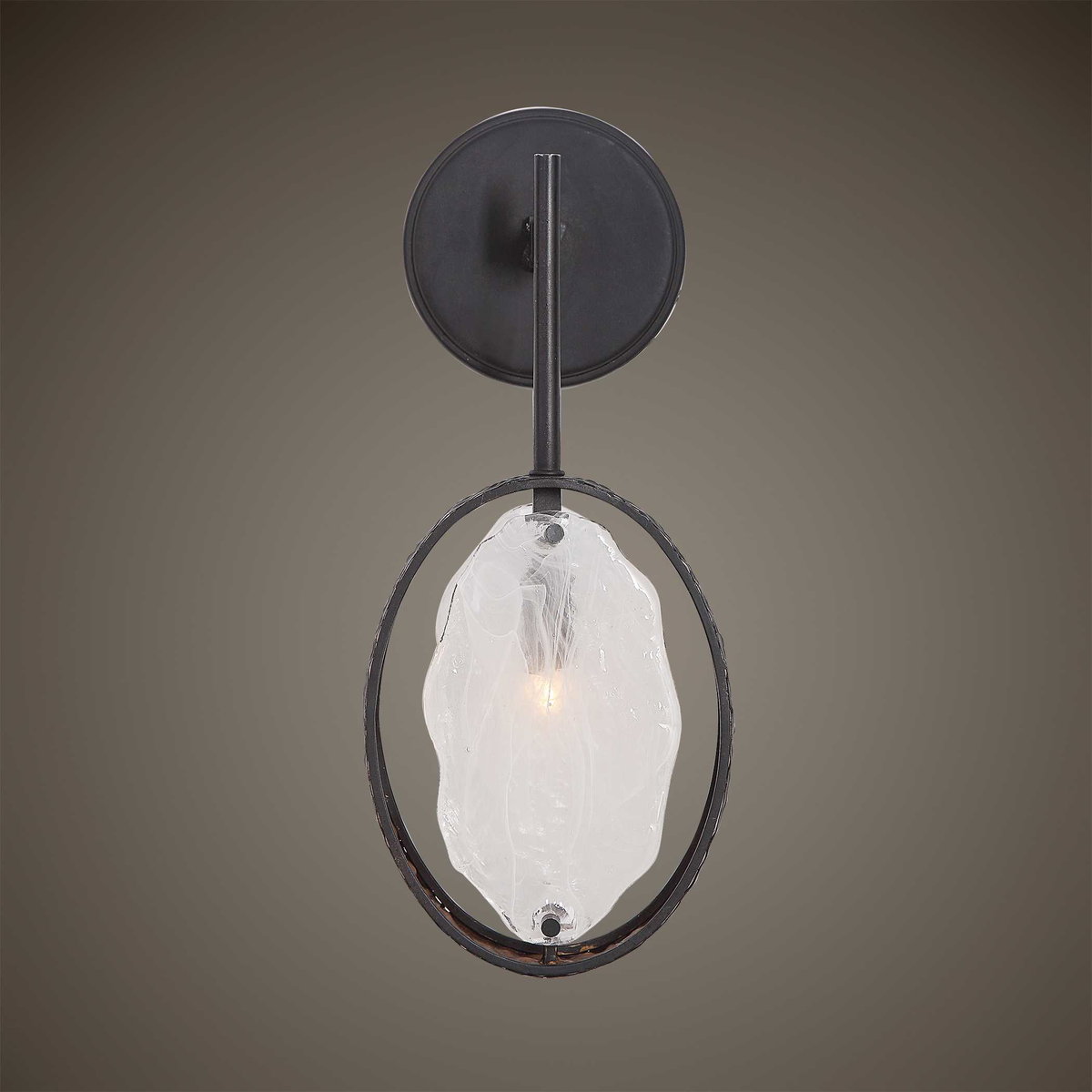 Maxin Dark Bronze 1 Light Sconce, by Uttermost, 6.12" width x 1'3" height x 5.25" depth View 2