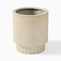 Online Designer Home/Small Office Fluted Ficonstone Indoor/Outdoor Planter, Medium, 16"D x 18"H, Alabaster