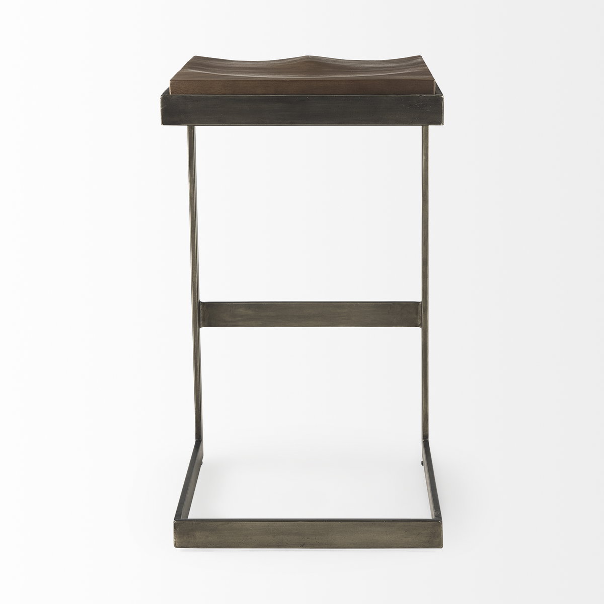 Kiran Backless 30in Seat Bar Stool | Brown Wood with Antique Nickel, Counter & Bar Stool by Mercana, 17" length x 17" width x 30" height View 5