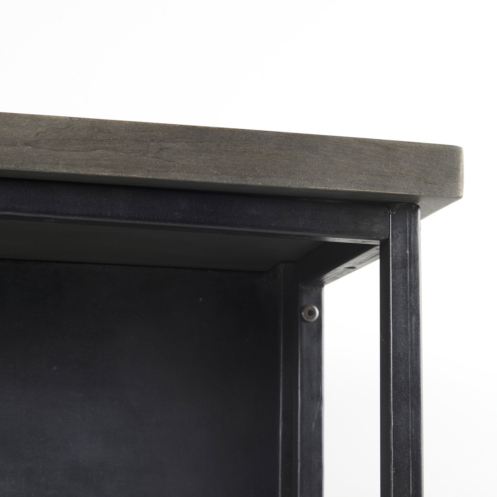 Dimitra  Dark Iron with Glass Doors Kitchen Island, by Mercana, 62" length x 32" width x 36" height View 13