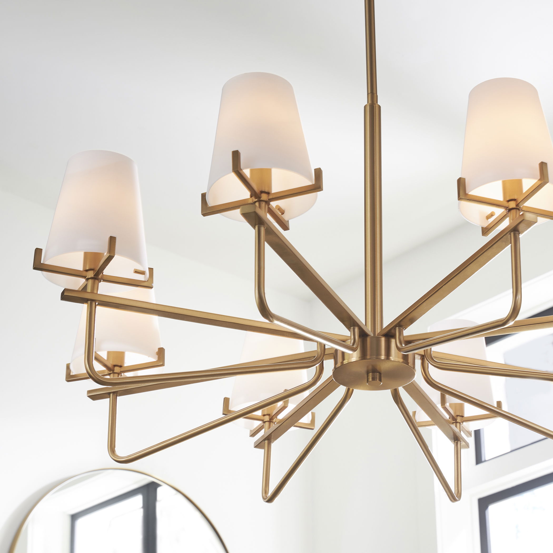 Lassen 8 Light Brass Chandelier large image 