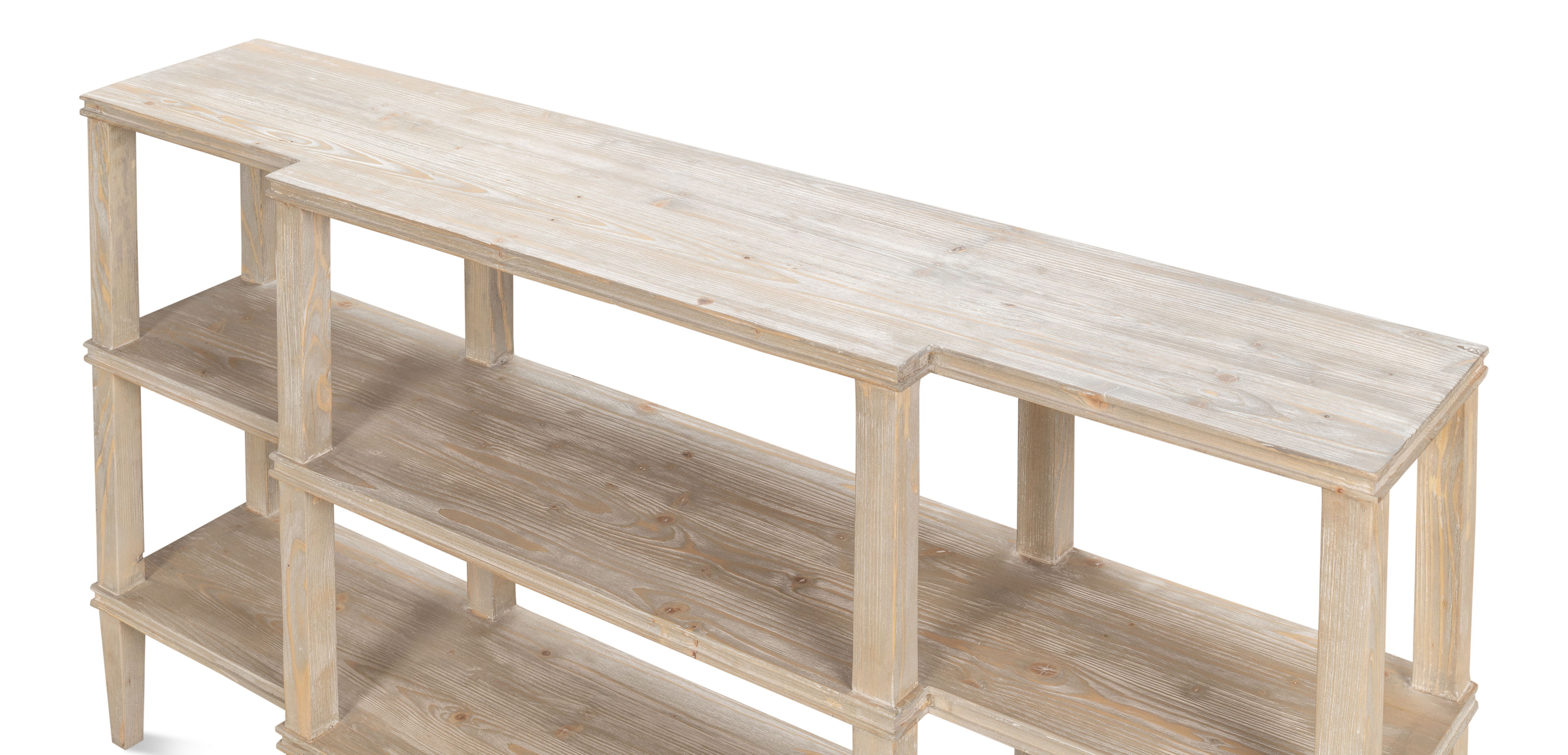 Grange Bungalow Console, Grey Thorne, Console Table by Sarreid, 56" length x 12" width x 32" height View 10