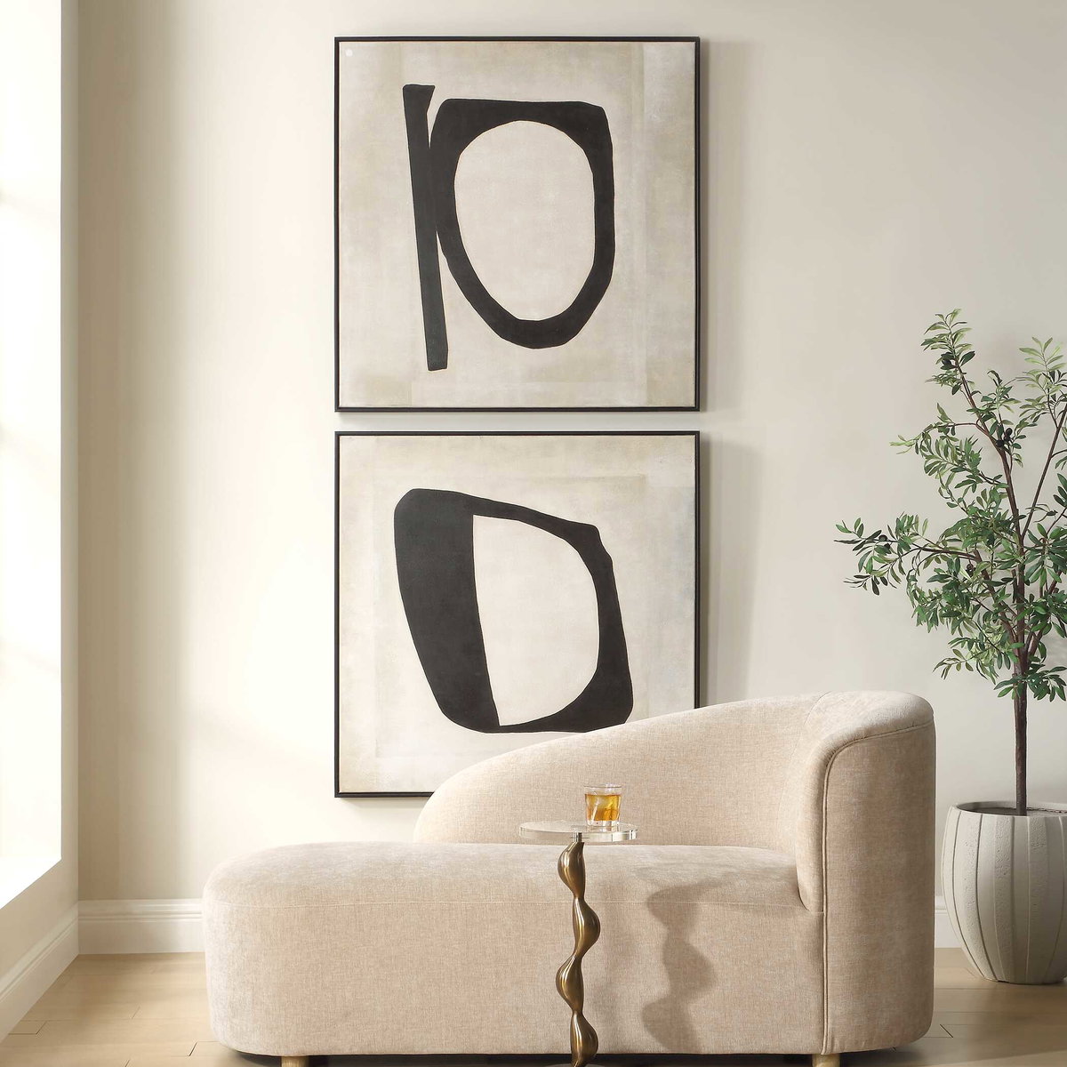 Characters Abstract Art Set/2, by Uttermost, 41" width x 41" height x 2" depth View 2
