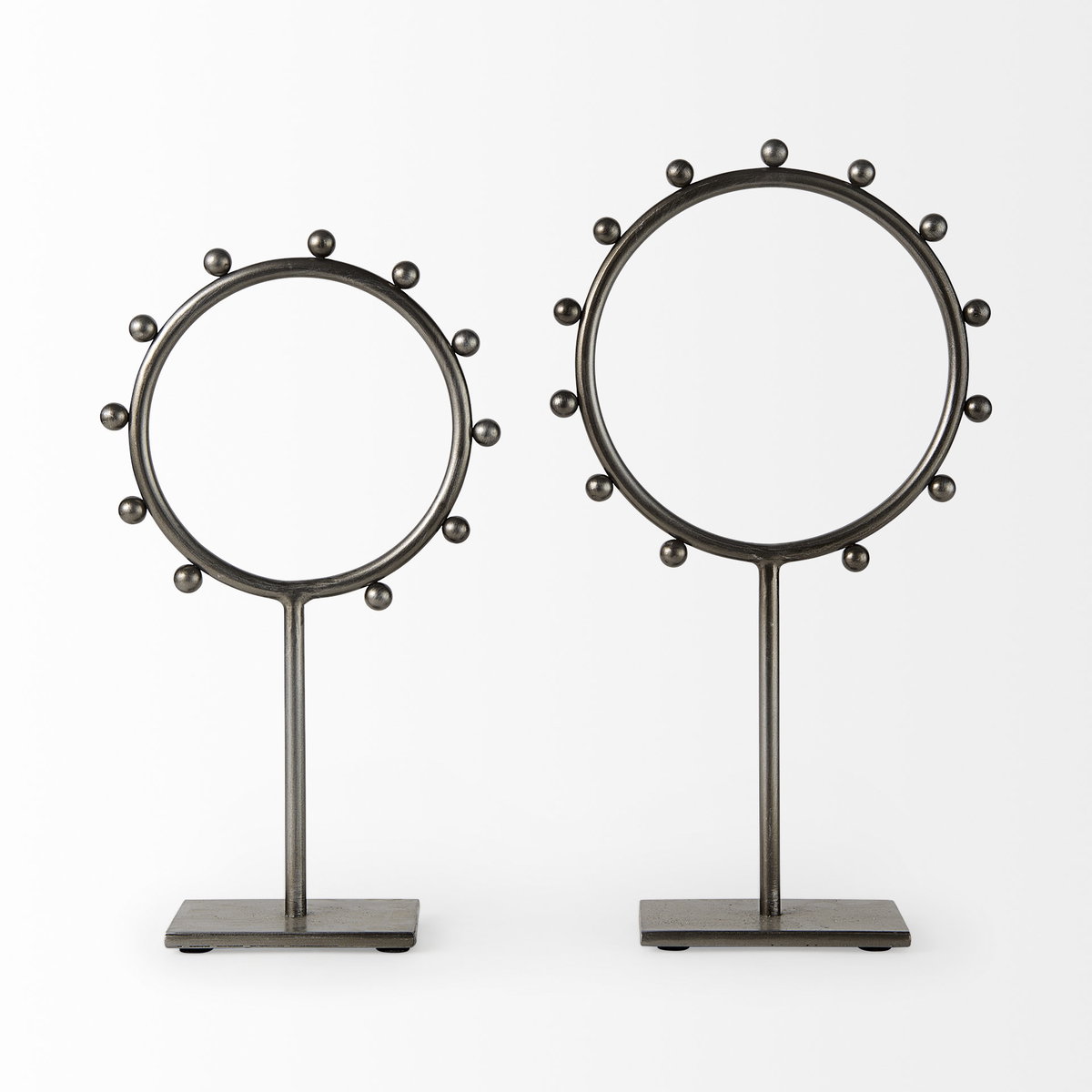 Elio  Large Studded Hoop Object, Decorative Object by Mercana, 8.27" length x 2.95" width x 14.96" height View 4