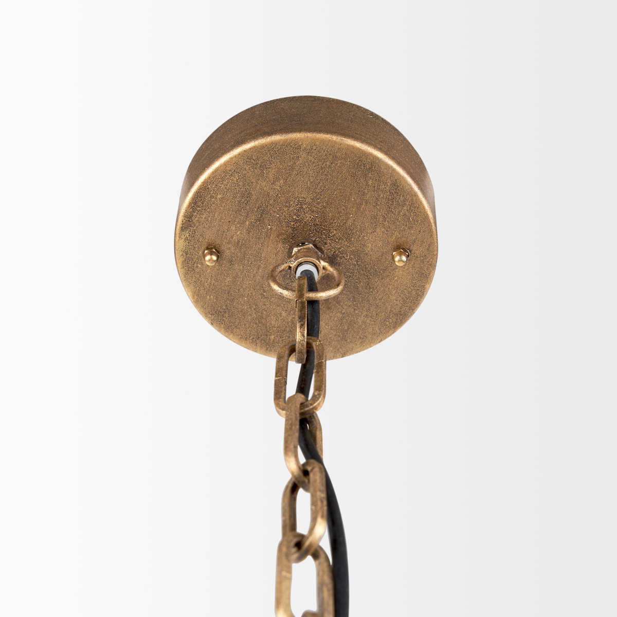 Rhone Gold Metal and Wood Beaded Chandelier, by Mercana, 26.38" length x 26.38" width x 88.58" height View 5